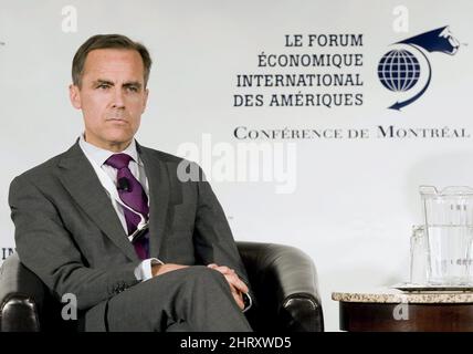 El Gobernador del Banco de Canadá, Mark Carney, se muestra durante una mesa redonda en el Foro Económico Internacional de las Américas, en Montreal, el lunes 7 de junio de 2010. LA PRENSA CANADIENSE Graham Hughes