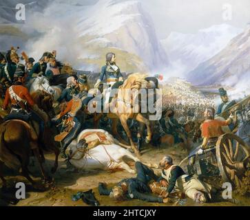 Napoleón en la batalla de Rivoli el 14 de enero de 1797, 1844. Encontrado en la Colección de la Mus&#XE9;e de l'Histoire de France, Ch&#xe2;teau de Versailles. Foto de stock