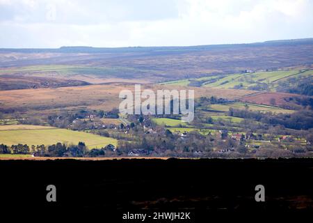 Campo de Goathland en el corazón del North York Moors National Park, Yorkshire, Reino Unido Foto de stock