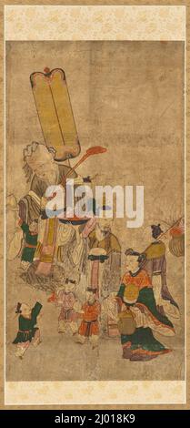 Dongfang Shuo (Tongbang Sak), uno de los ocho inmortales chinos. Corea, Corea, dinastía Joseon, 1392-1910, siglo 18th. Pinturas. Rollo colgante, tinta y color sobre papel