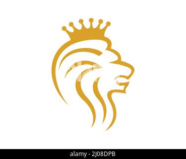 Un león de oro con una corona. Emblema para una marca de lujo o de las  empresas. Un símbolo de la realeza Imagen Vector de stock - Alamy