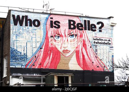 Graffiti 'Who is Belle' cerca de Camden Lock, Camden Foto de stock