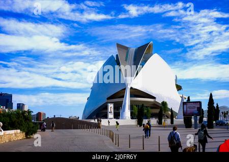 Ciudad de las Artes y las Ciencias en España en la ciudad de Valencia Acuario, Museo, Parque acuático. 16.11.2019, Valencia, España