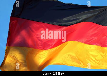 31.10.2021, Alemania, Brandeburgo, Hoppegarten - Bandera nacional de la República Federal de Alemania. 00S211031D757CAROEX.JPG [VERSIÓN DEL MODELO: NO, PROPIEDAD Foto de stock
