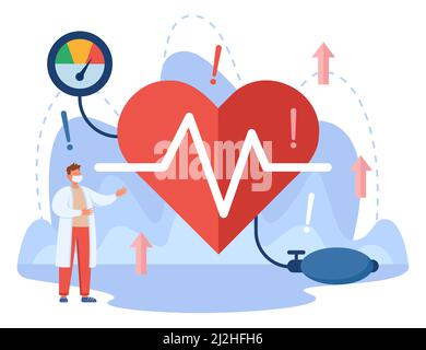 Dibujo de dibujos animados con síntomas de presión arterial alta Imagen  Vector de stock - Alamy