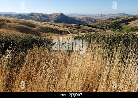 Paisaje rural siciliano alrededor de Petralia Soprana, Sicilia