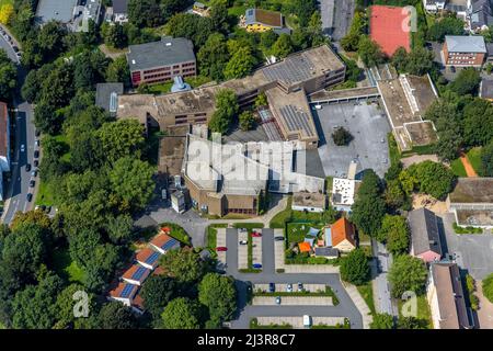 Vista aérea, Kamen Municipal Grammar School, Tannenberg Colony, Kamen, Ruhr Area, Renania del Norte-Westfalia, Alemania, Luftbild, Städtisches Gymnasium Kam