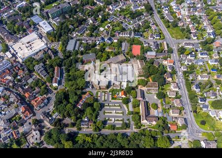 Vista aérea, Kamen Municipal Grammar School, Tannenberg Colony, Kamen, Ruhr Area, Renania del Norte-Westfalia, Alemania, Luftbild, Städtisches Gymnasium Kam