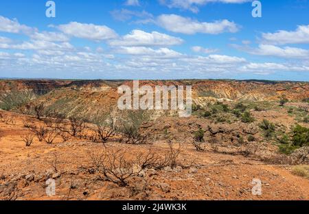 Vista panorámica del cañón Charles Knife, una popular atracción turística cerca de Exmouth, Cape Range, Australia Occidental, Australia Occidental Foto de stock