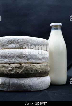 Queso de San Nectaire. Se trata de un queso de Auvernia y un queso de montaña elaborado con leche de vaca. Foto de stock