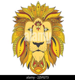 Vector de mandala de leon Imágenes recortadas de stock - Alamy