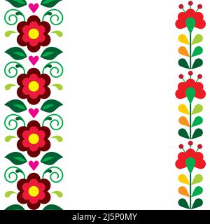 Vector mexicano tarjeta de felicitación o invitación de boda, diseño  decorativo con flores y formas abstractas inspiradas en el arte tradicional  de México Imagen Vector de stock - Alamy