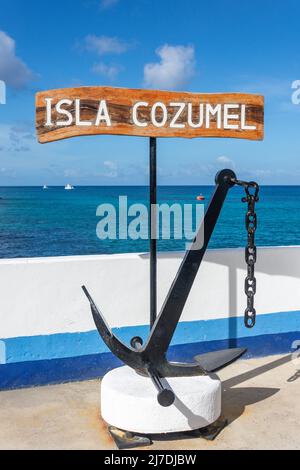 Playa nudista de signo en Cozumel México Fotografía de stock - Alamy