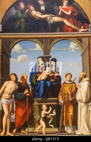Pintura del Altarpiece Buonvisii del artista italiano Francesco Francia de 1510 Foto de stock