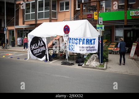 13 de mayo de 2022, Garmisch-Partenkirchen, Baviera, Alemania: Stand del Oberland Climate Spring. Garmisch-Partenkirchen ha estado preapuntando para la reunión de G7 el 13 de mayo de 2022 durante meses. La reunión de G7 tendrá lugar en Schloss Elmau, cerca de Garmisch-Patenkirchen del 26 al 28 2022 de junio. (Imagen de crédito: © Alexander Pohl/Alto Press via ZUMA Press)
