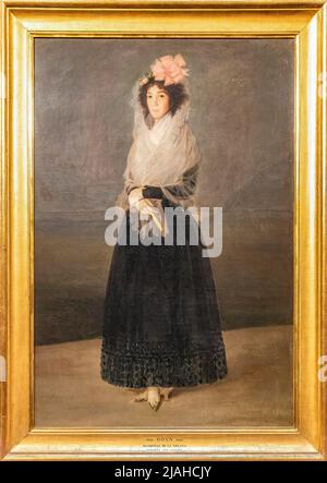 París, Francia - 18 de marzo de 2018: Retrato de la condesa del Carpio, marquesa del Solana, es un retrato completo de Francisco de Goya en 1795