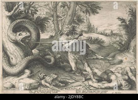 Cadmus Compañeros devorados por un dragón, 1615 print Cadmus, el ...