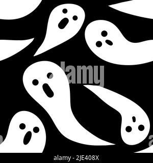 Desenho Animado De Bolo De Halloween Padrão Fantasma De Kawaii Sem Costura  Para Papel De Embrulho E Crianças Impressão De Roupas E Ilustração Stock -  Ilustração de perfeita, papel: 258078325