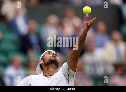 Nick Kyrgios durante el partido de cuartos de final de caballeros