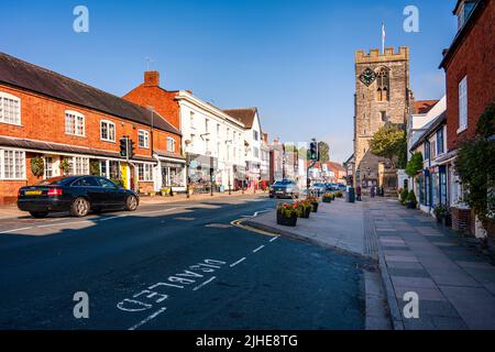 St John the Baptist Church torre del reloj de la calle Henley en Arden Warwickshire, Inglaterra Reino Unido