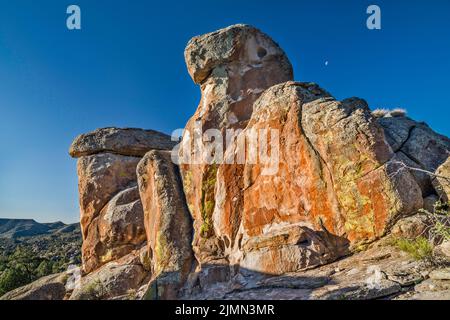 Petroglifos en el afloramiento rocoso de Tuff, Distrito Arqueológico Mt Irish, Locus Occidental, Monumento Nacional Basin and Range, Nevada, EE.UU Foto de stock