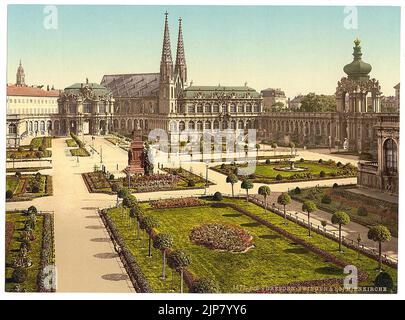 La Prisión Real y la Iglesia de Santa Sofía, Altstadt, Dresden, Sajonia, Alemania- Foto de stock