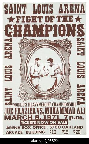 1971 Muhammad Ali vs. Joe Frazier I Fight Poster Foto de stock