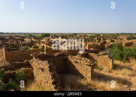 Kuldhara is an Abandoned Village in the Jaisalmer District of Rajasthan, India. Established Around The 13th Century, it Was once a Prosperous Village. Stock Photo