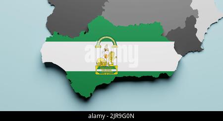 Representación 3D de un icono de la Bandera de Andalucía sobre fondo blanco  Fotografía de stock - Alamy