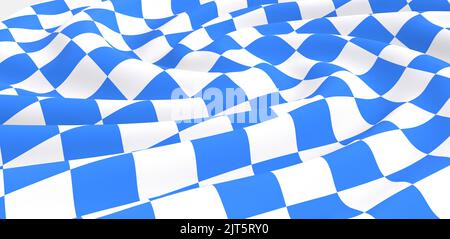 Una representación en 3D de un tejido a cuadros azul y blanco Foto de stock