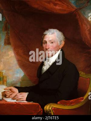 Retrato del Presidente Monroe por Gilbert Stuart. La pintura es de c.. 1820–1822 Cuando Monroe tenía 68-70. Foto de stock