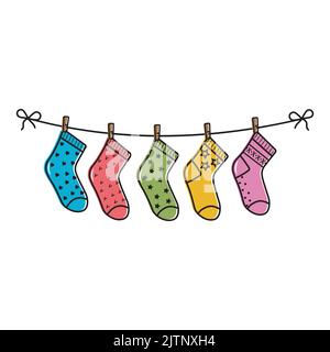 calcetines de colores para niños, ilustración de estilo de dibujos animados  aislada vectorial 11027214 Vector en Vecteezy