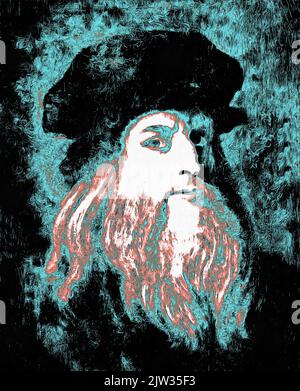 Pintura portret Leonardo da Vinci, Pop Art Fotografía de stock - Alamy