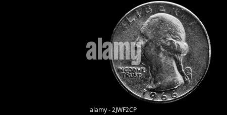 Estados Unidos Monedas US plata detalle textura que representa riqueza y ahorros con inscripción en Dios Confiamos Foto de stock