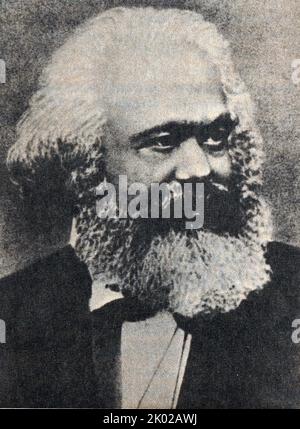 Karl Marx. Foto. 1872. Karl Heinrich Marx (1818 - 1883) fue un filósofo, economista, historiador, sociólogo, teórico político alemán, periodista y socialista revolucionario. Foto de stock