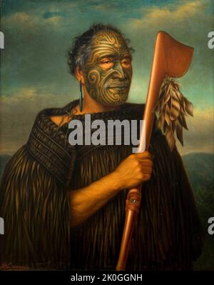 Gottfried Lindauer del jefe maorí Tamati Waka Nene Foto de stock