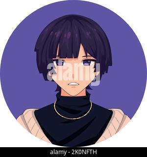 O Cabelo Vermelho Masculino Do Anime Do Manga Da Cara Do Retrato Eyes a  Expressão Ilustração do Vetor - Ilustração de postura, avatar: 83974874