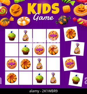 Jogo Sudoku Halloween Puzze Jogo De Lógica Infantil Ilustração do Vetor -  Ilustração de doce, poltergeist: 227561607