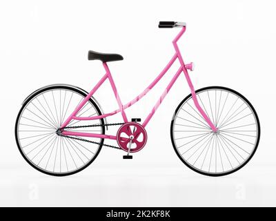 Niños Bicicletas para niñas con ruedas y cesta de capacitación, de color  rosa. 3D rendering aislado sobre fondo blanco Fotografía de stock - Alamy