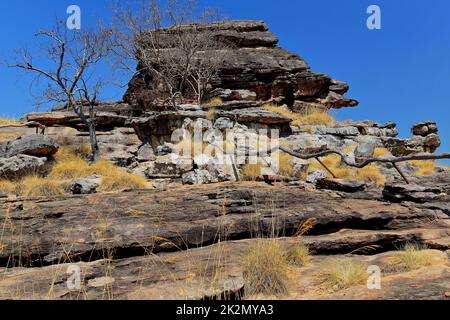 Nadab Lookout - peñasco rocoso en la parte superior del sitio de Ubirr. Kakadu N.P.-Australia-190 Foto de stock