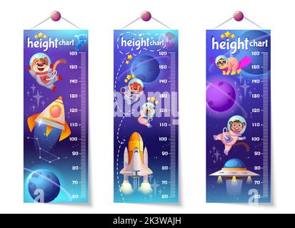 Gráfico De Altura De Espacio Para Niños. Medidor De Pared Cósmico Con  Cohete Astronauta Volador Y Planetas De Fantasía. Ilustració Ilustración  del Vector - Ilustración de regla, cohete: 213935619