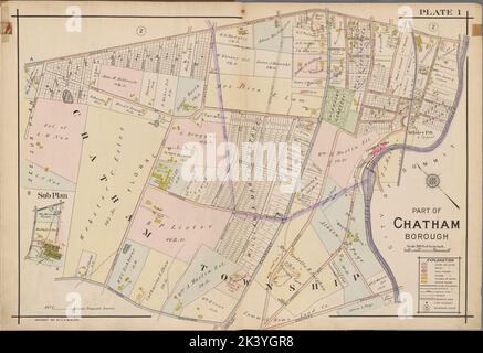 Condado de Morris, Placa de Página Doble No. 25 Mapa de Mendham Borough