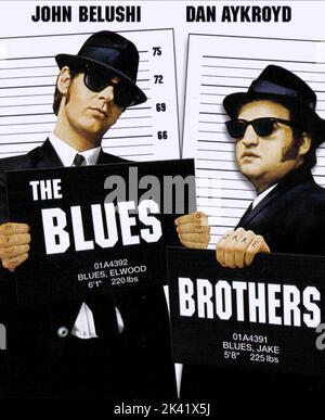 Los Blues Brothers 1980. The Blues Brothers Movie Poster. Dan Aykroyd y John Belushi Foto de stock