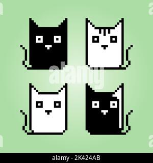 Arte Lindo Del Pixel Del Animal Doméstico Del Gatito Lindo - Vector Aislado  Ilustraciones svg, vectoriales, clip art vectorizado libre de derechos.  Image 89500839