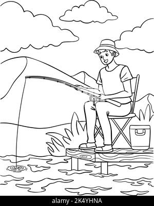 pescador para colorear