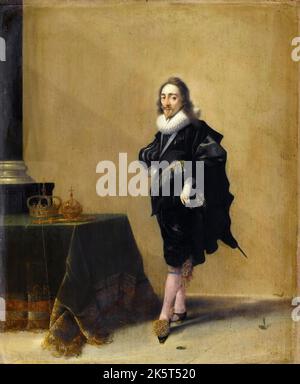 Retrato del rey Carlos I de Inglaterra, Escocia e Irlanda (1600-1649), 1632. Se encuentra en la colección del Museo&#xe9;e du Louvre, París. Foto de stock