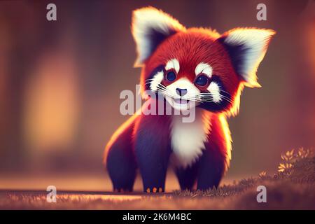 Ilustración del panda rojo estilo de dibujos animados Fotografía de stock -  Alamy