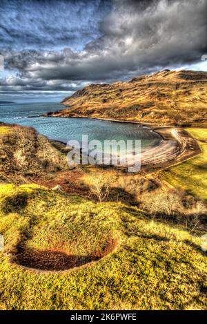 Península de Ardamurchan, Escocia. Vista artística de la costa de Ardamurchan en Camas nan Geall (Bahía de los extraños). Esta fotografía ha sido profesional Foto de stock