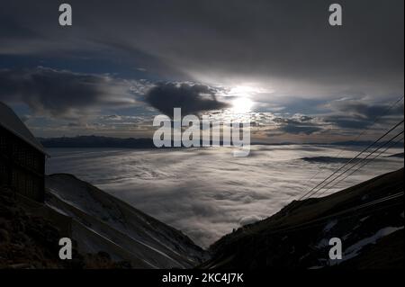 Una puesta de sol muy sugestiva vista desde Campo Imperatore a 2115