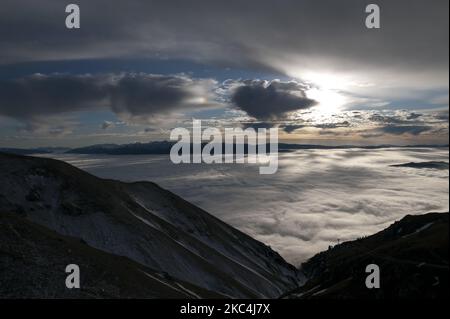 Una puesta de sol muy sugestiva vista desde Campo Imperatore a 2115